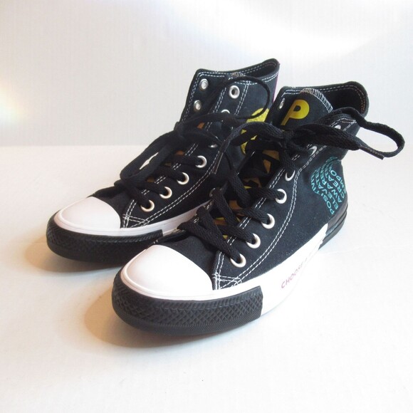 Converse Boys CTAS High Seek Peace 266537F Black High Top Sneaker Shoes Size 4.5 - Picture 3 of 6